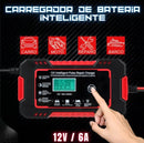 Carregador de Bateria 12V Inteligente para Carros e Motos com Visor LCD