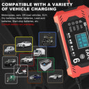 Carregador de Bateria 12V Inteligente para Carros e Motos com Visor LCD