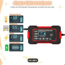 Carregador de Bateria 12V Inteligente para Carros e Motos com Visor LCD