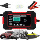 Carregador de Bateria 12V Inteligente para Carros e Motos com Visor LCD