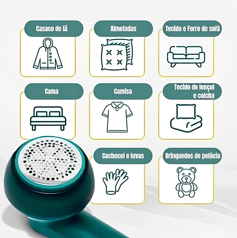 Removedor Elétrico de Bolinhas, Fiapos e Pelos de roupas (Papa Bolinhas)